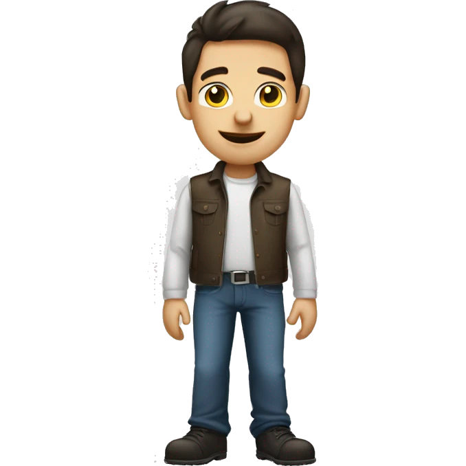 A brunette tall boy farting emoji