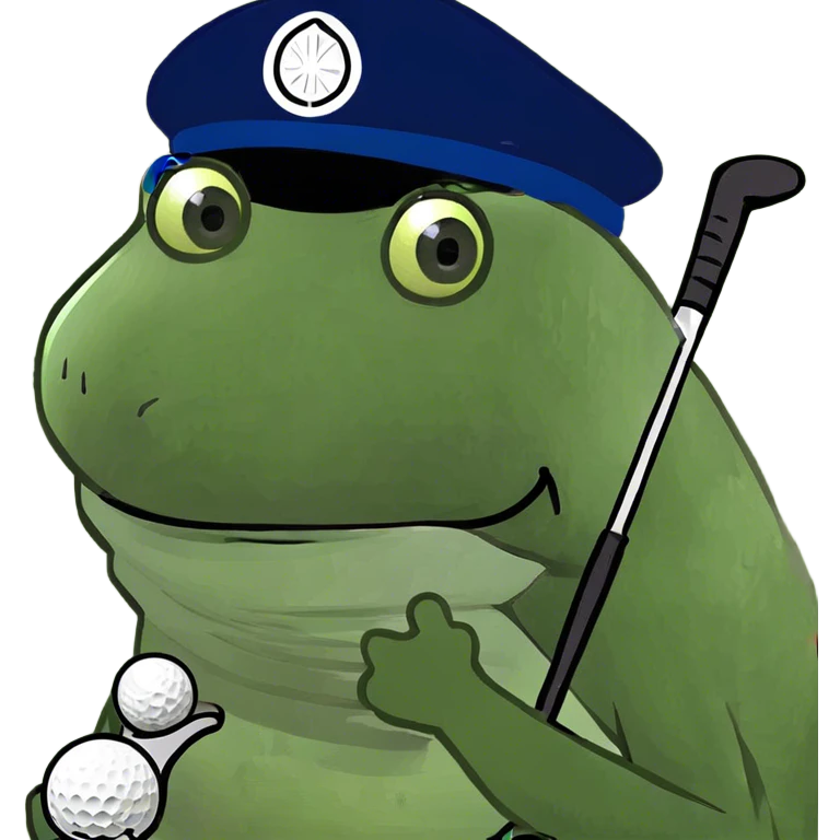 Bufo putting on a golf course emoji