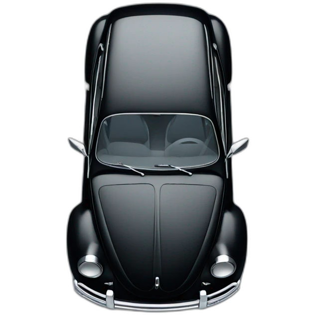 black vw beetle from above emoji