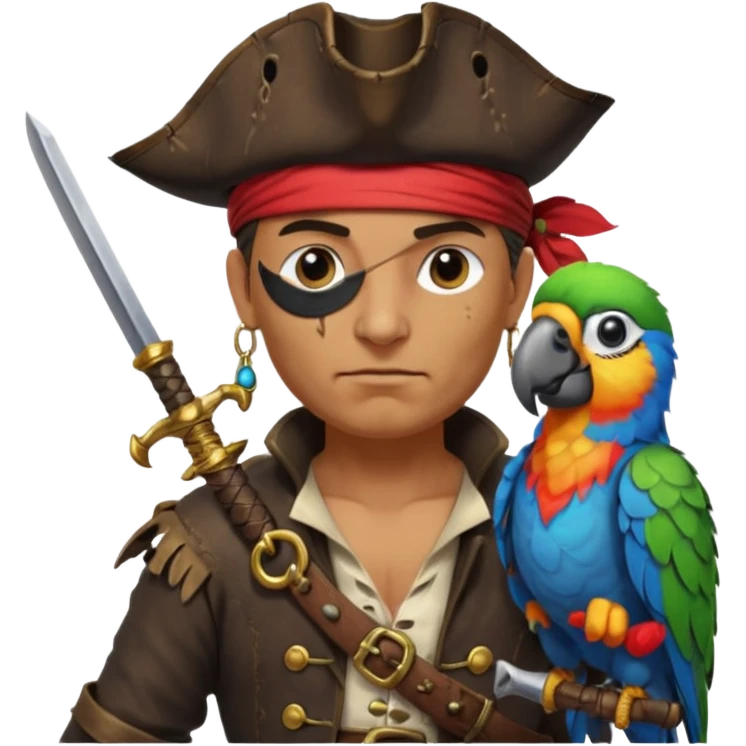 pirate and parrot emoji
