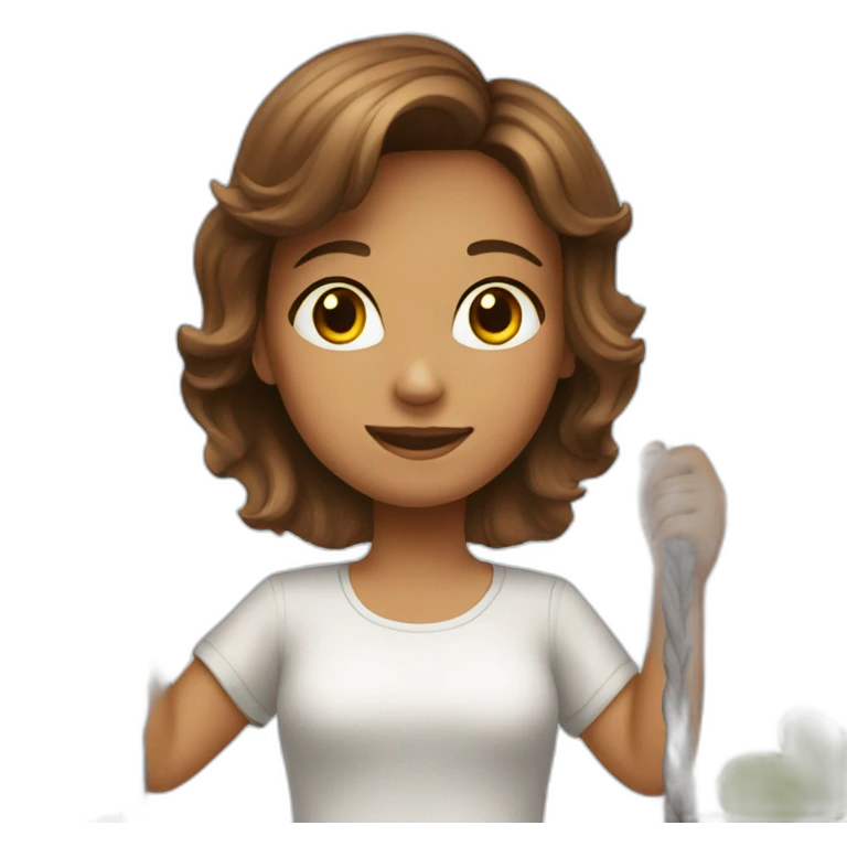 girl brown hair on Swing emoji