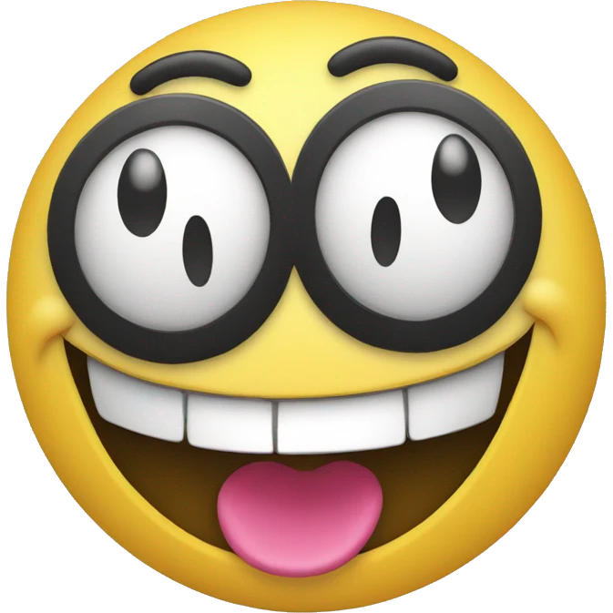 Funky looking happy smiley emoji