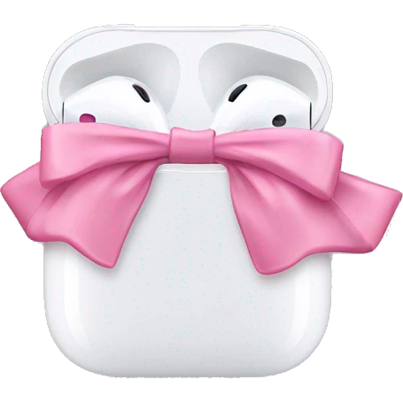 apple air pods with pink bow emoji