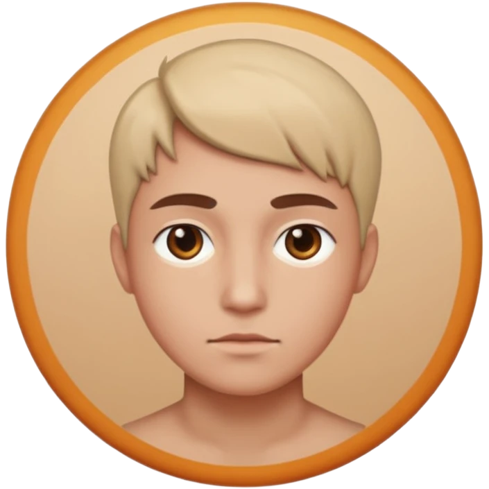 une personne de face avec des detail dans un rond  emoji