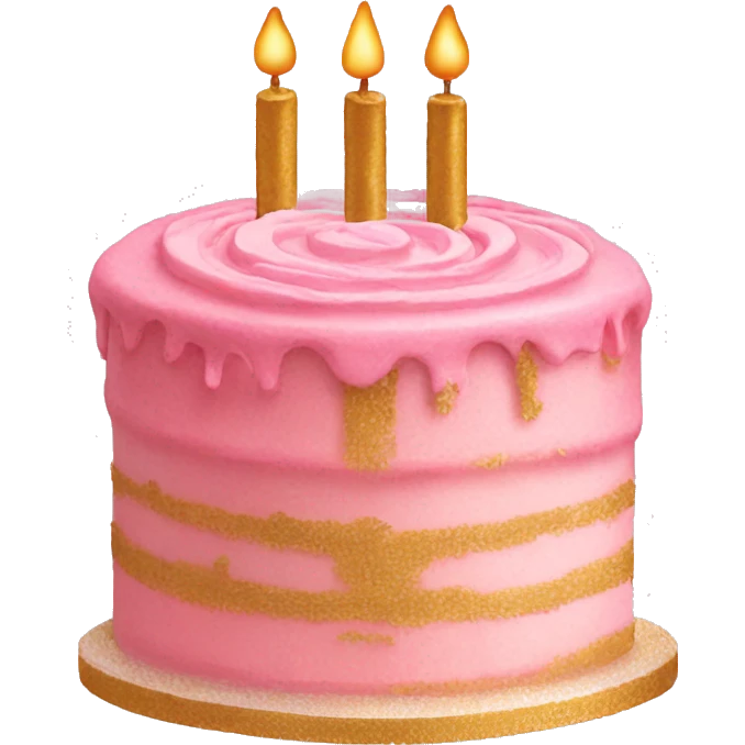 pink and gold cake emoji