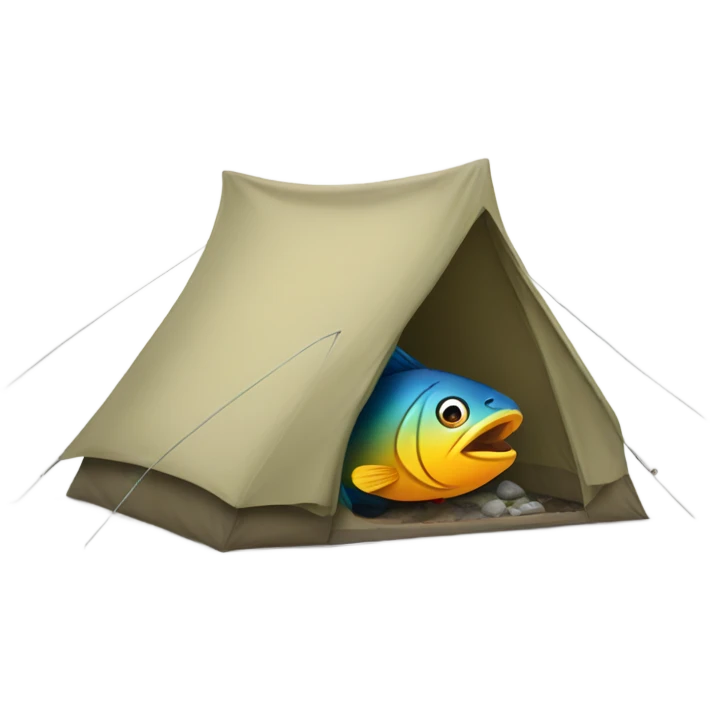 Fish camping emoji