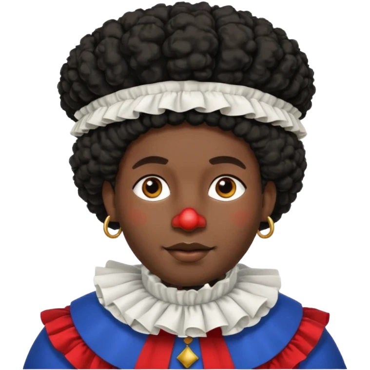 Zwarte Piet , de knecht van Sinterklaas. Met zijn kraag, Afro haar en een muts op zijn/ haar goofd emoji