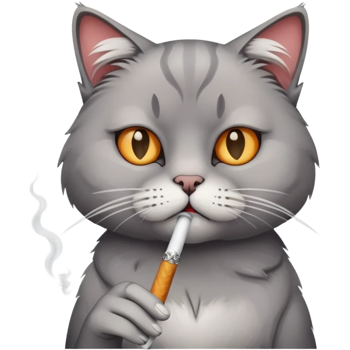 sad smoking cat emoji