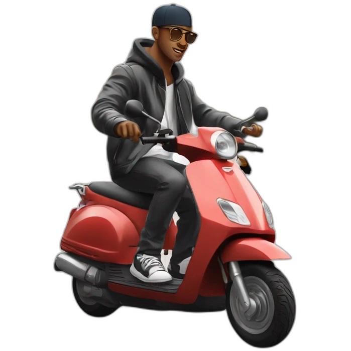 Le rappeur jul sur un scooter emoji