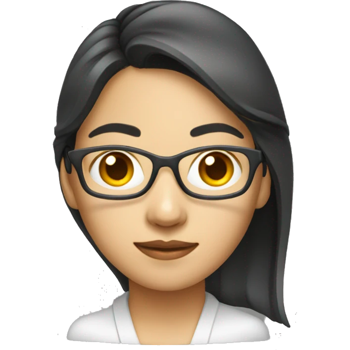 woman Asian data scientist with a computer  without glasses  emoji