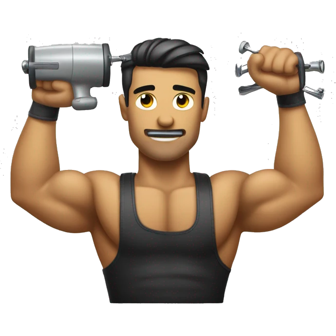 Flexed Bicep Emoji Holding Haircut Machine emoji