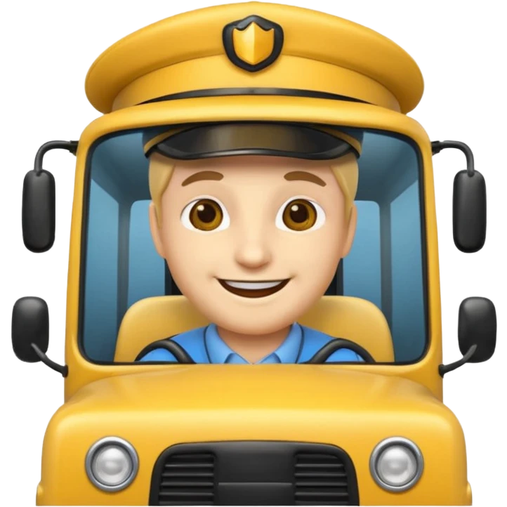friendly expression bus driver emoji emoji