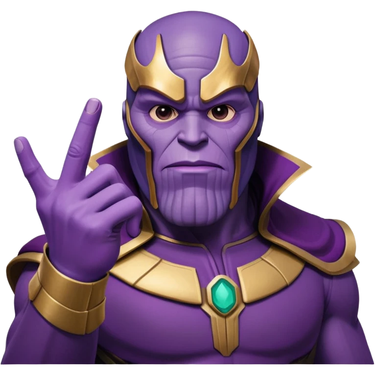 Purple villain Thanos with Squid Game aesthetic showing middle finger emoji