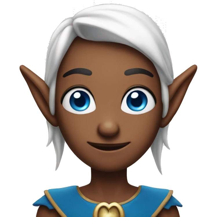big heart and blue eyes elf  emoji
