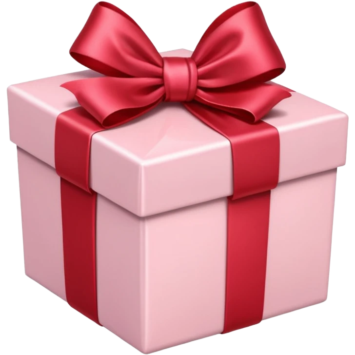 gift box pale pink with red satin bow emoji