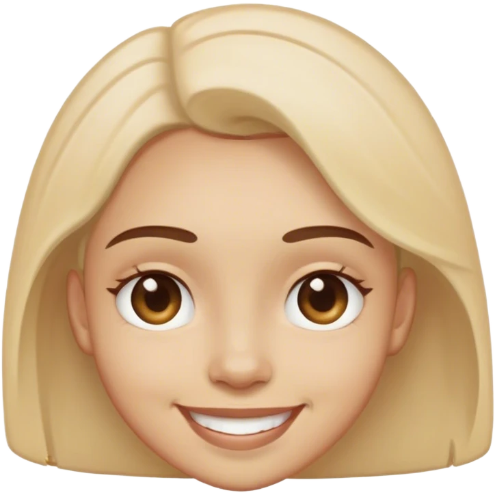 Smile mixed in with her eyes faded ￼ emoji
