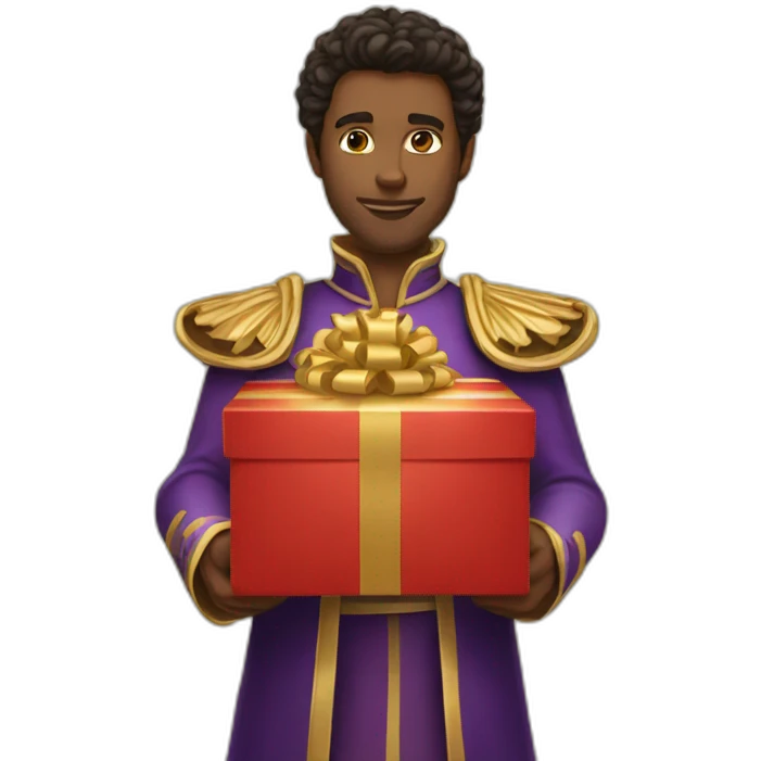 Prince Volodymir giving a gift emoji