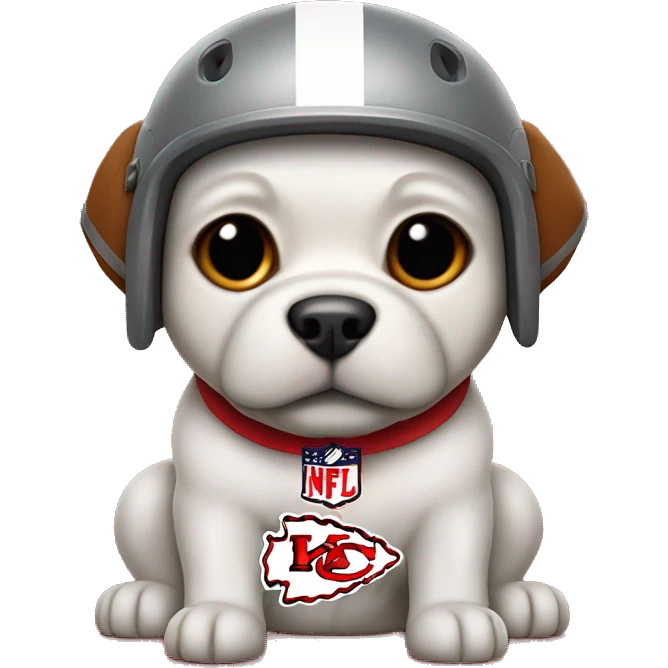 dog with a kansas chiefs helmet emoji