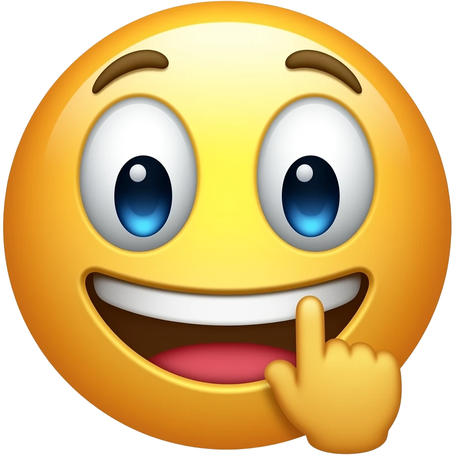 Fai emoji ☺️ come questa con un dito tra i denti emoji