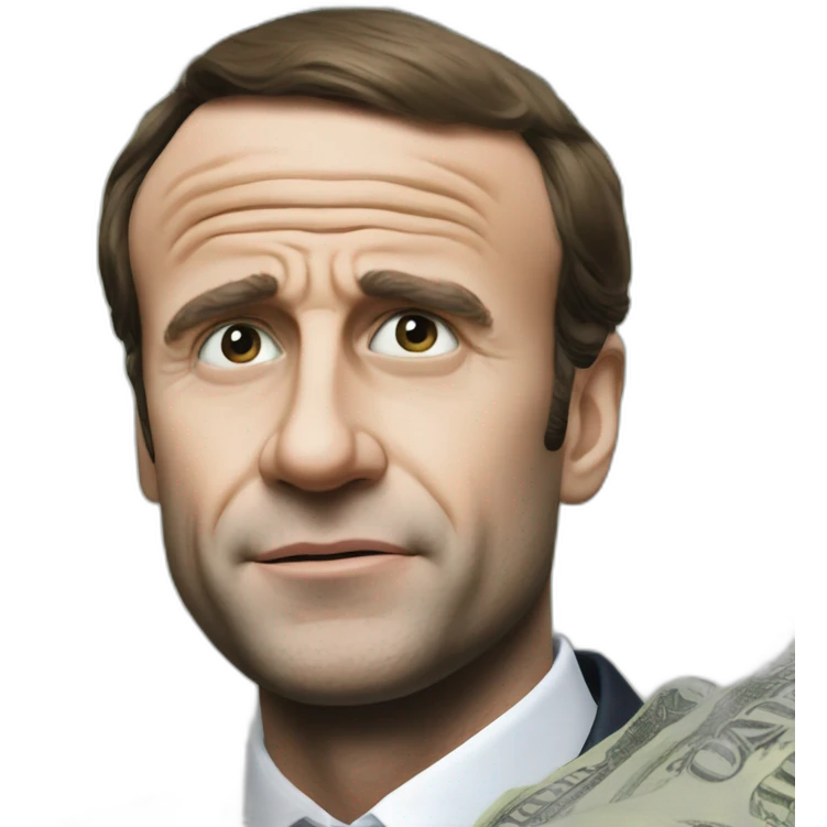 greedy macron money emoji