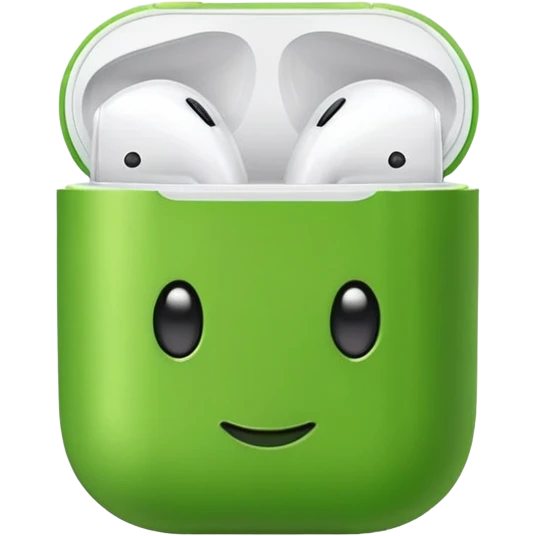 green pea wearing only one airpod emoji