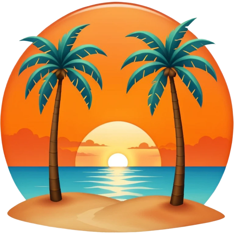 florida plam trees and sunset orange emoji