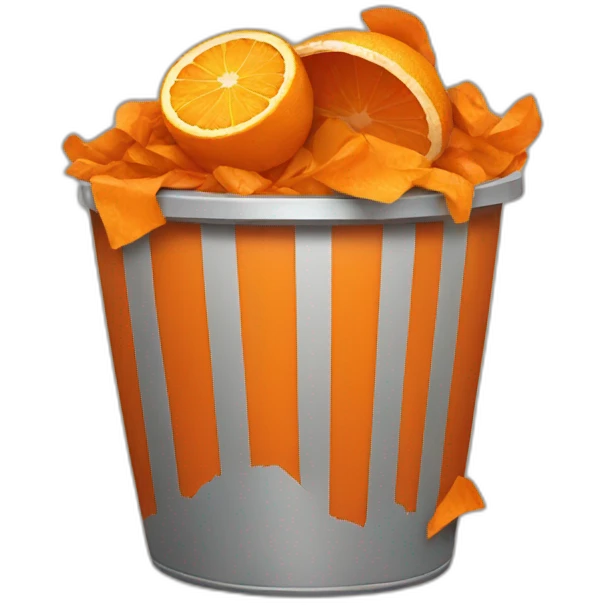 orange trash emoji
