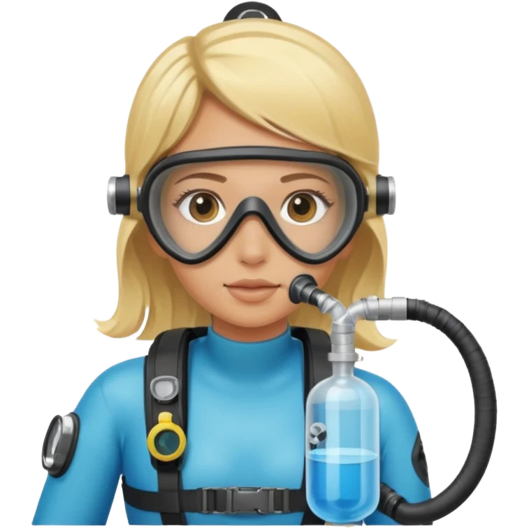scuba diving girl blonde with oxygen tank emoji