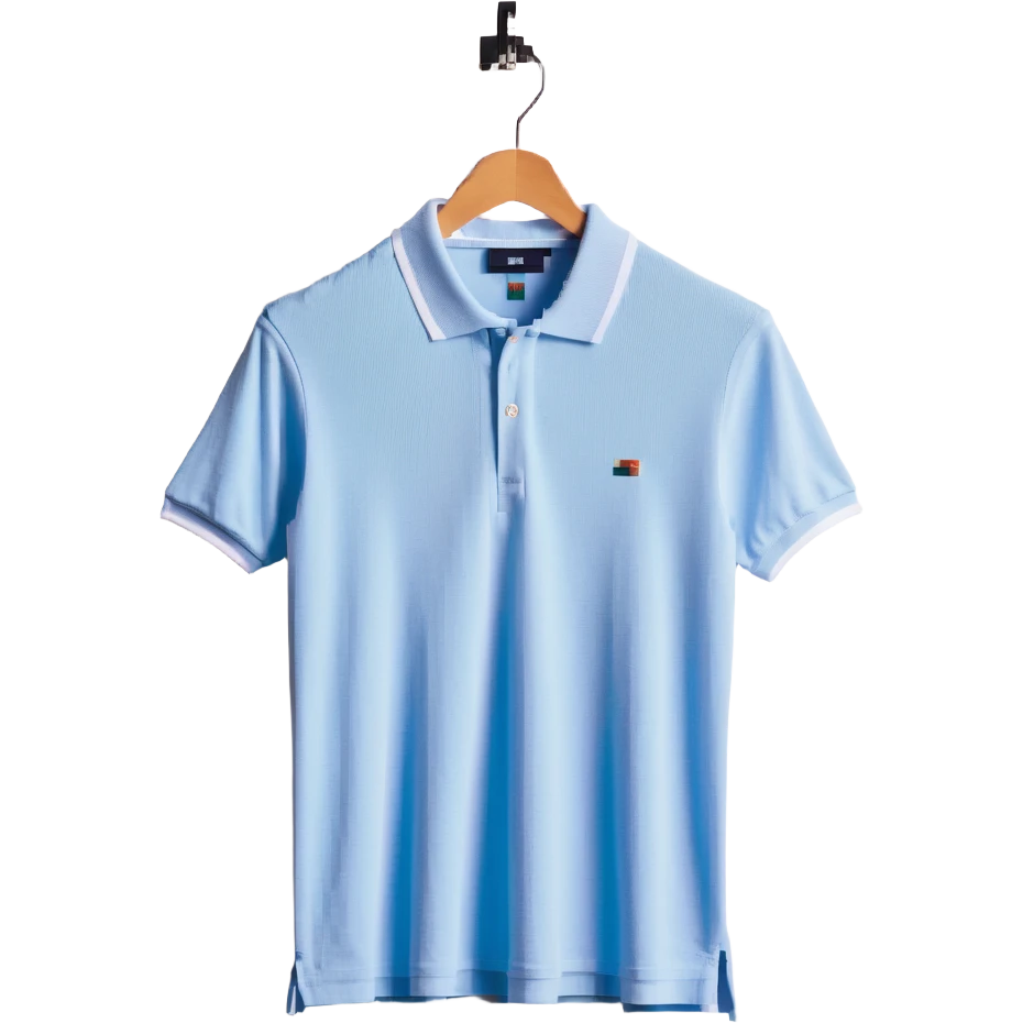 A short-sleeved polo shirt in a ribbed texture, front view emoji