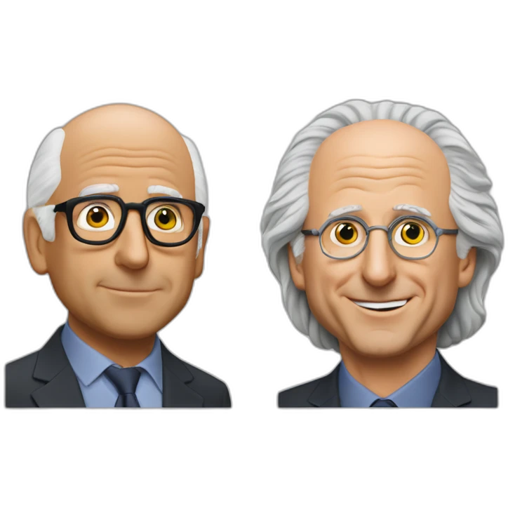 Larry David and Michael Scott at a conference emoji