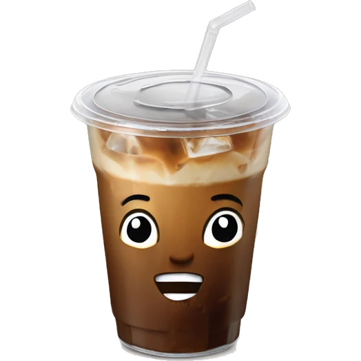 Cold coffee with ice cubes In a plastic cup 450 ml emoji