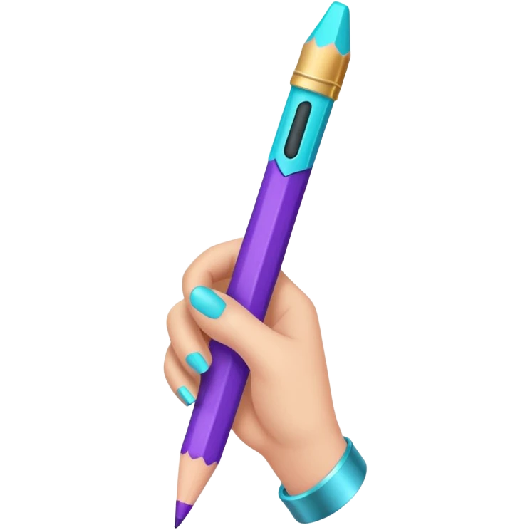 Glitter Purple and Cian pencil hand write  emoji