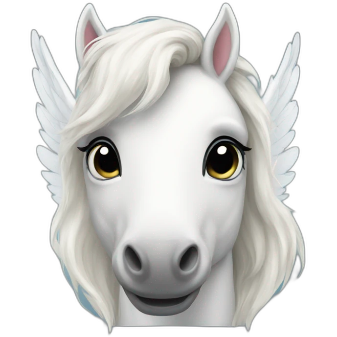 White pony unicorn with wings emoji