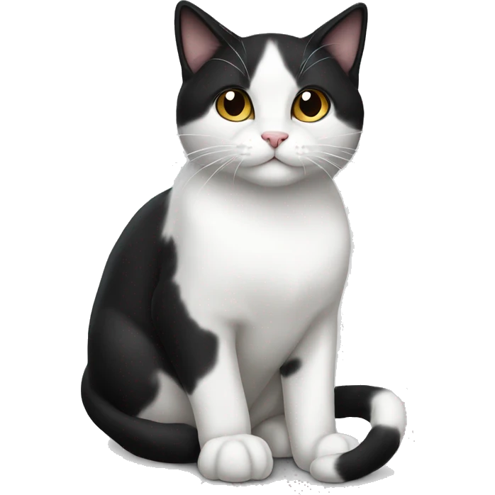 Black and white bicolor cat  emoji