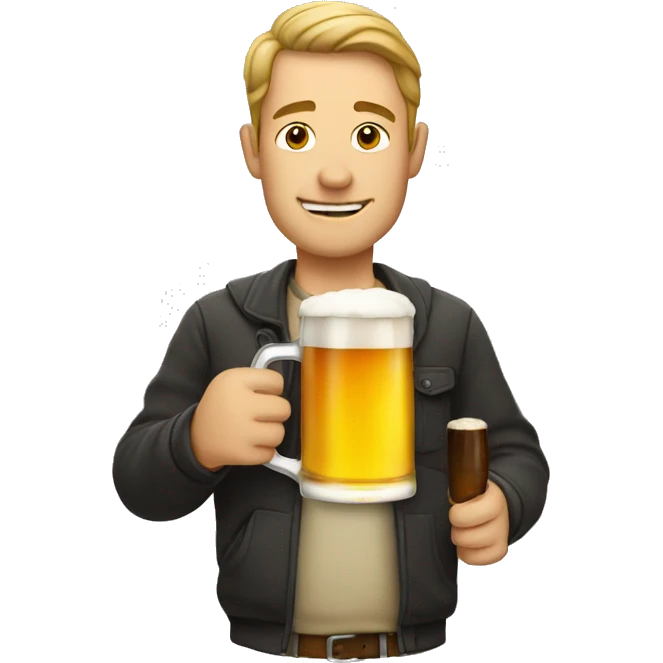 Man with a beer emoji