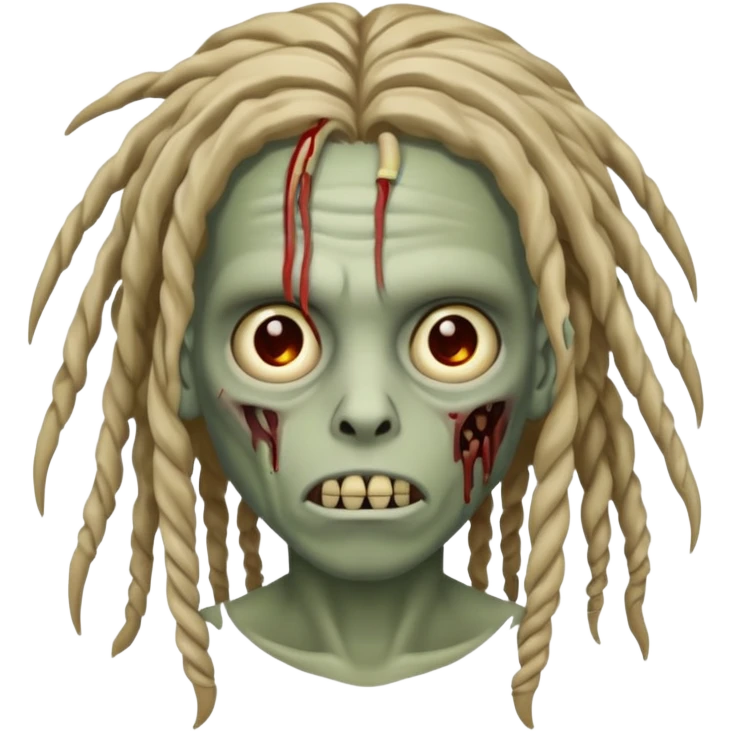 half zombie with locs emoji
