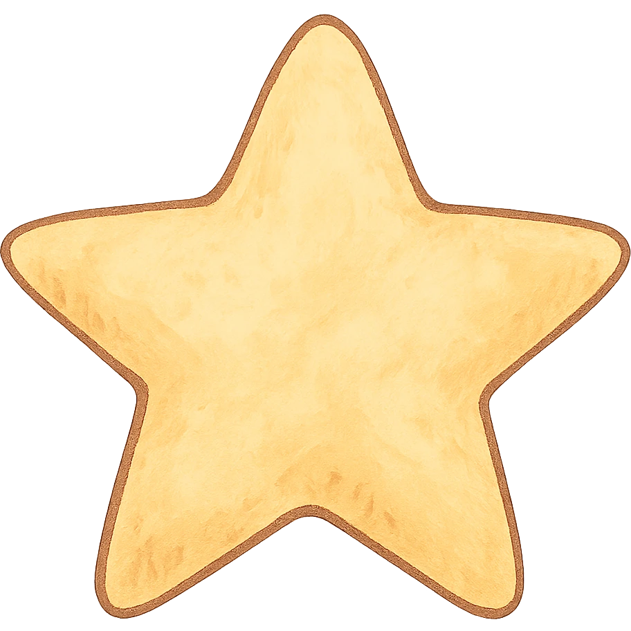 icon of a star, soft colors, whimsical, ghibli style emoji