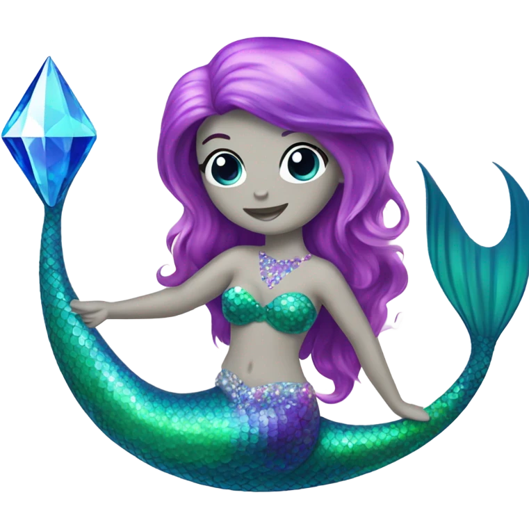Mermaid with crystal tail emoji