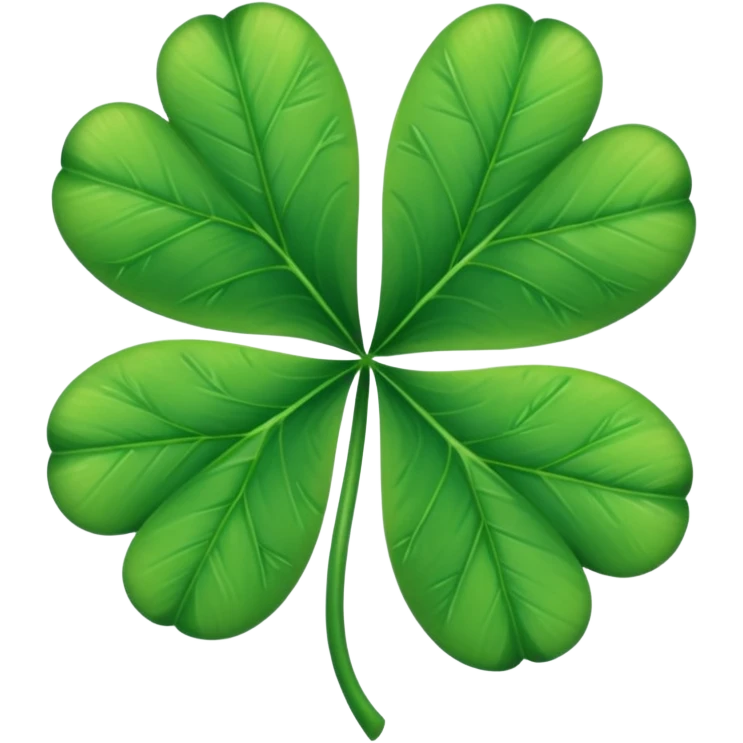 Hyperrealistic, isolated, high detail, four leaf clover. No emoji icons, no emoji symbols. emoji