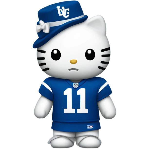 Hello kitty wearing a colts uniform emoji