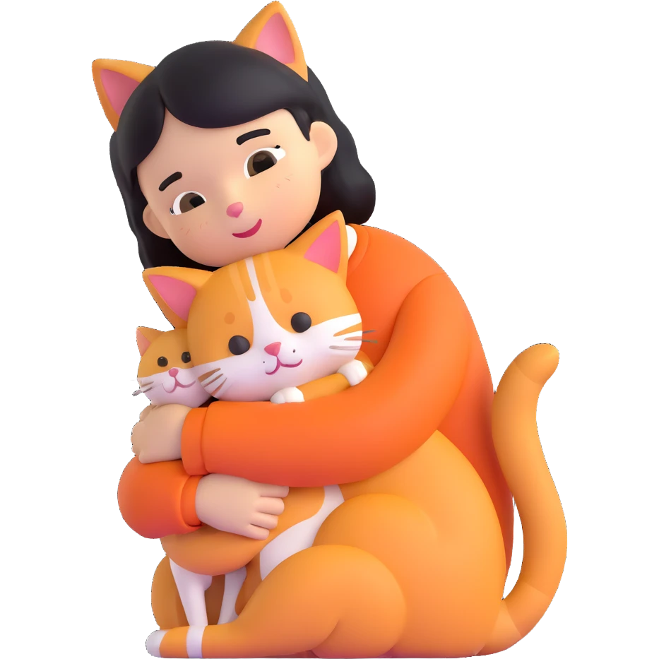 person hugging a cat emoji