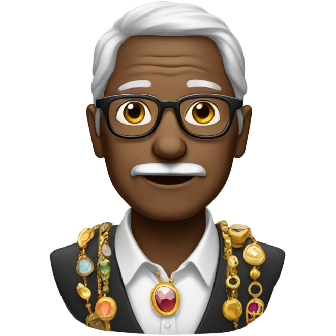 old man with glasses and jewelry emoji