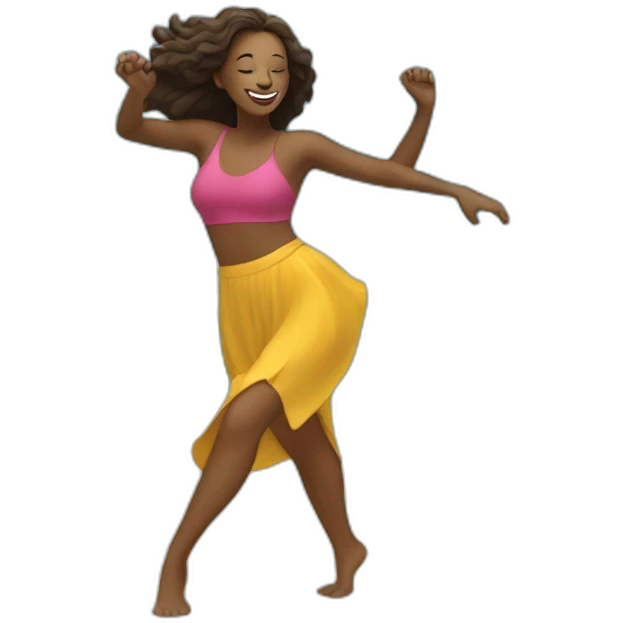 A woman dance On the beach emoji