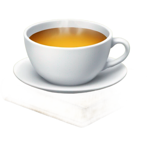 Tea cup with steam and open book emoji
