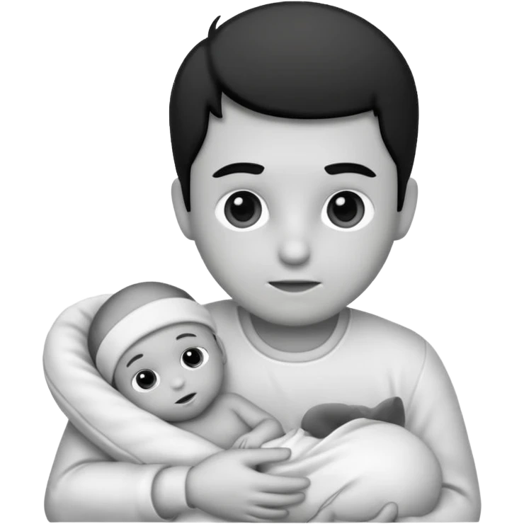Newborn B&W with male emoji