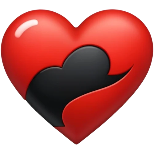Corazón con rojo y negro emoji