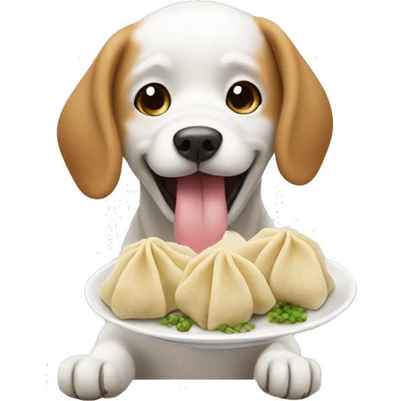 dog eating dumplings emoji