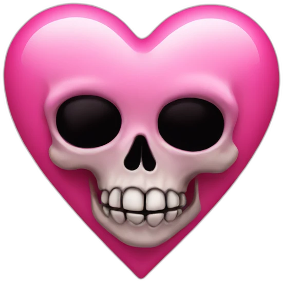 pink heart with skull on top emoji