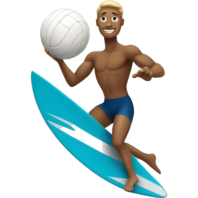 Surfer playing volleyball  emoji