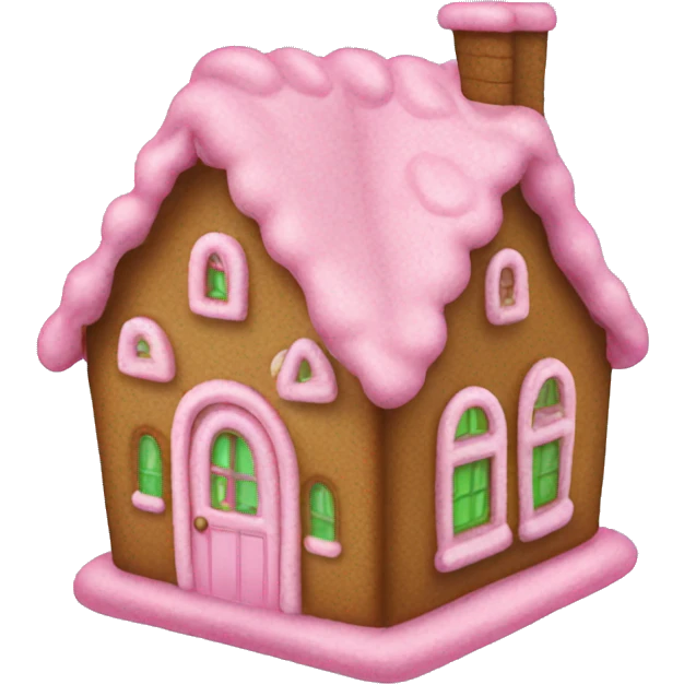 Pink ginger bread house emoji